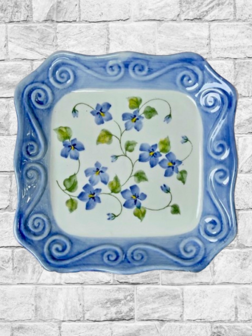 Fine Porcelain / Ceramic square plate "Andrea" by Sadek